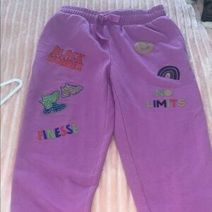 Target Purple Kids Joggers with Colorful Patches